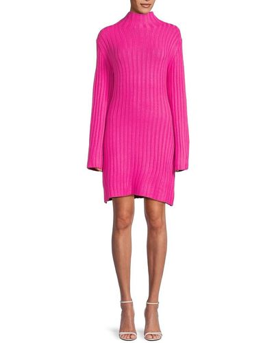 French Connection Knit Mini Sweater Dress - Pink