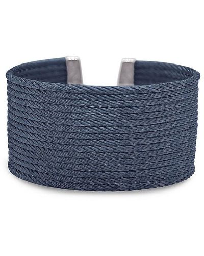 Alor Essential Cuffs Tone & Stainless Steel Cable Bracelet - Blue