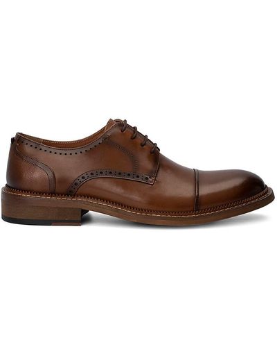 Vintage Foundry Cyrus Cap Toe Leather Derbys Shoes - Brown