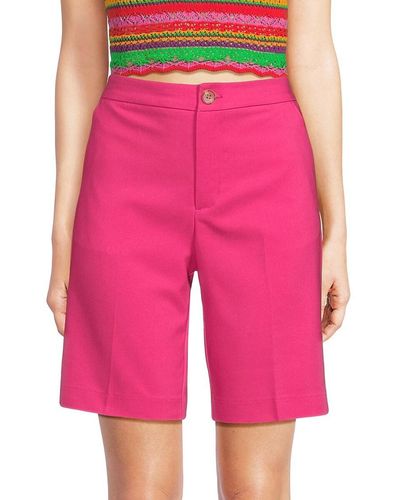 Saks Fifth Avenue Power Stretch Bermuda Denim Shorts - Pink
