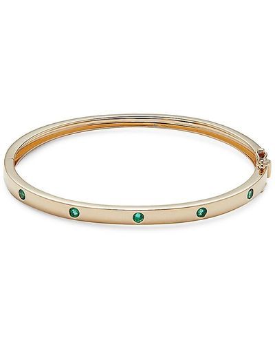 Saks Fifth Avenue 14k Yellow Gold & Emerald Bangle Bracelet - Metallic
