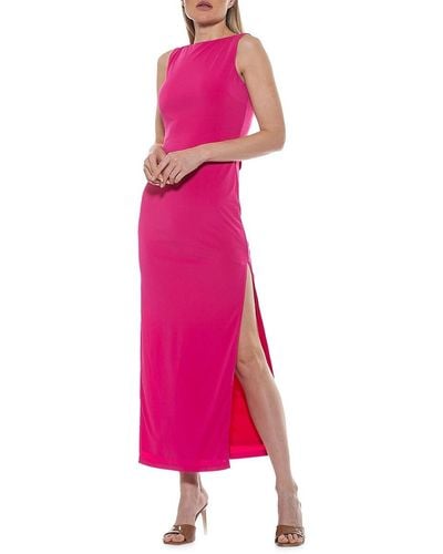 Alexia Admor Violet Side Slit Maxi Dress - Pink
