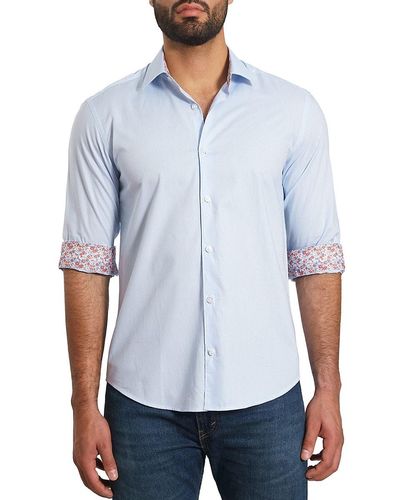 Jared Lang 'Contrast Lined Collar & Cuff Shirt - White