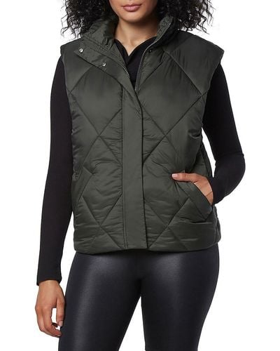Andrew Marc Diamond Quilted Puffer Vest - Black