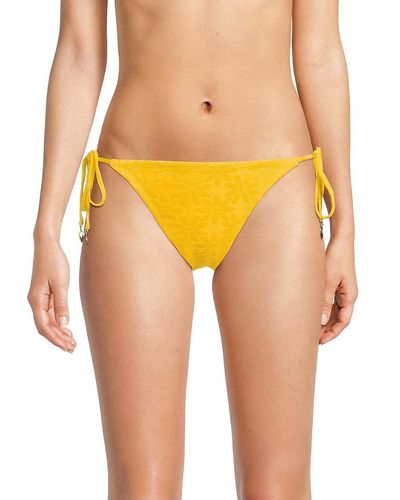 Trina Turk Joplin Tonal Floral Bikini Bottom - Yellow