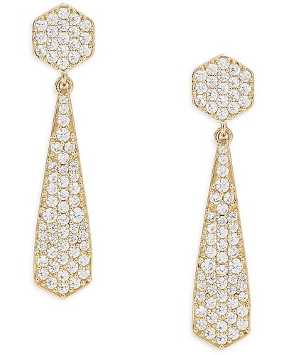 Adriana Orsini 18k Goldplated & Cubic Zirconia Small Drop Earrings - White