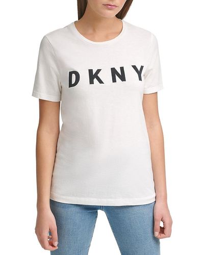 St. John Dkny Foundation Stitched Logo T-shirt - White