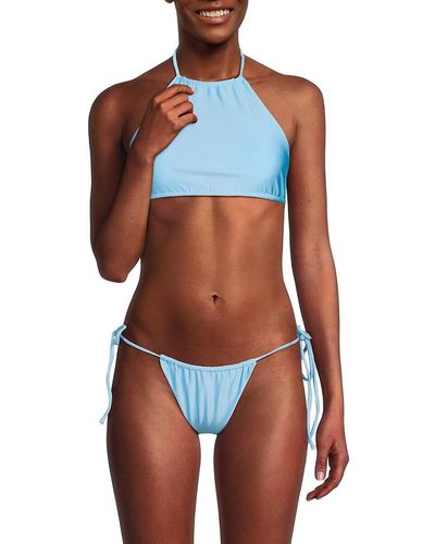 JADE Swim Gia Halterneck Bikini Top - Blue