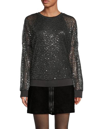 DKNY Sequin Dolman Sleeve Top - Red