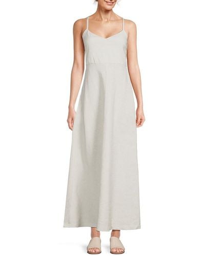 Theory Haranna Linen Blend A-line Maxi Dress - White