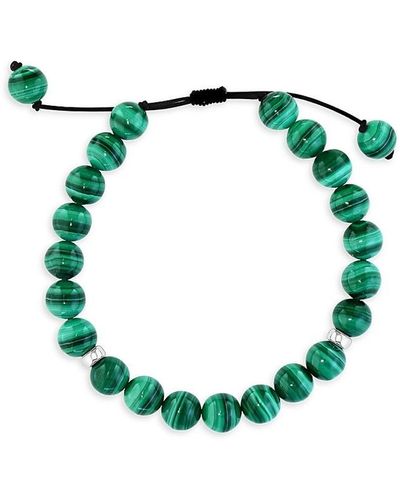 Effy Sterling Silver & Malachite Beaded Bolo Bracelet - Green