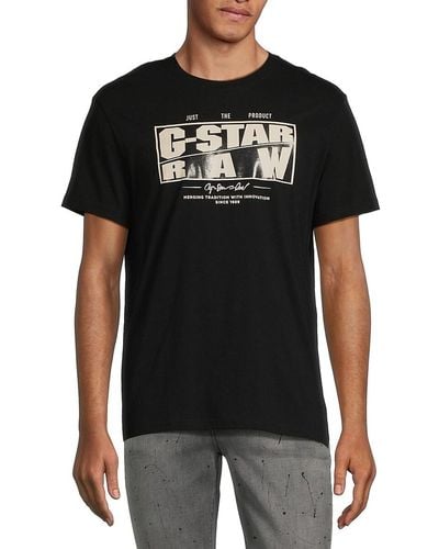 G-Star RAW Oblique Logo Tee - Black