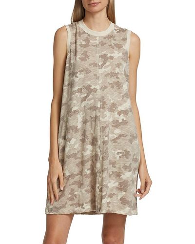 ATM Camouflage Sleeveless Dress - Natural