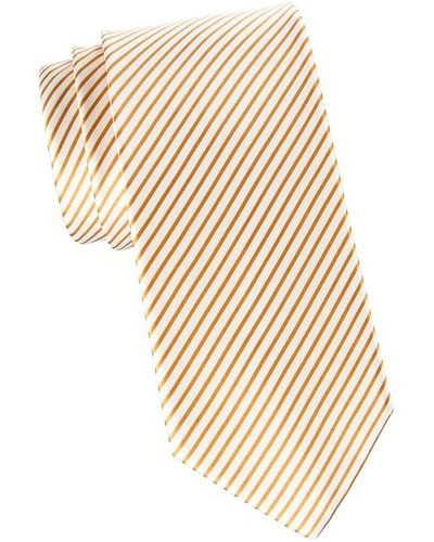 Brioni Stripe Silk Tie - Natural
