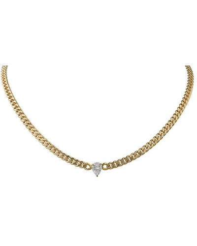 CZ by Kenneth Jay Lane Look Of Real 14K Goldplated & Cubic Zirconia Link Chain - Metallic