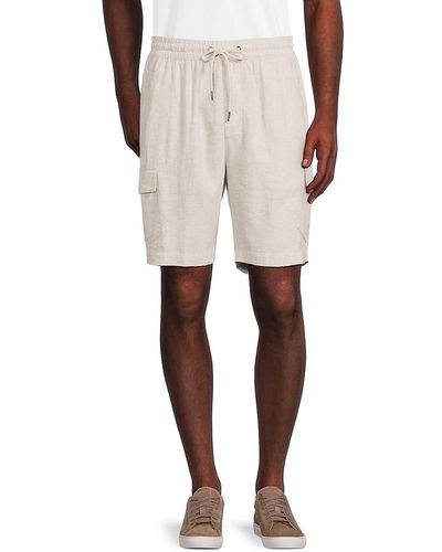 Saks Fifth Avenue Linen Blend Cargo Shorts - Natural