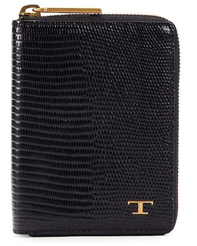 Tod's Textured Leather Zip Around Wallet - Black