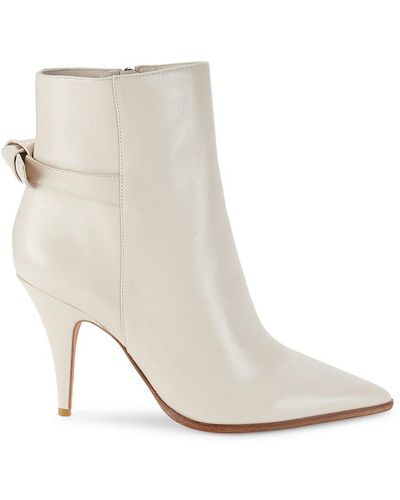 Alexandre Birman Clarita Knotted Heel Ankle Boots - White
