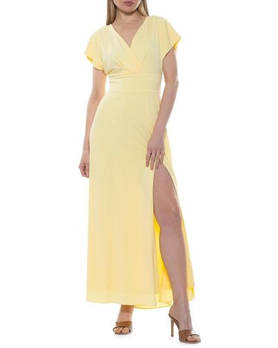 Alexia Admor Brielle Surplice Maxi Dress - Yellow
