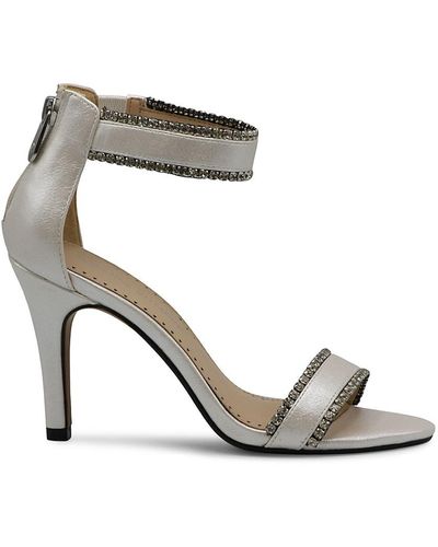 Adrienne Vittadini Gracy Rhinestone Heel Sandals - White