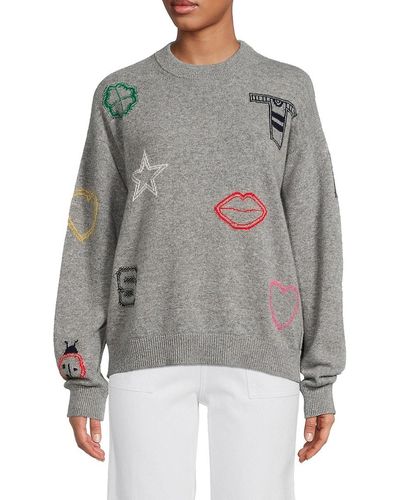 Sonia Rykiel Print Wool Sweater - Gray