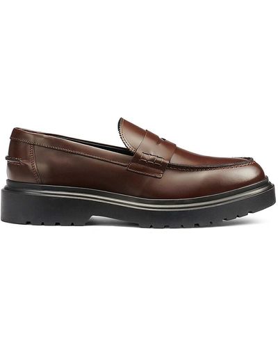 Karl Lagerfeld Leather Penny Loafers - Brown