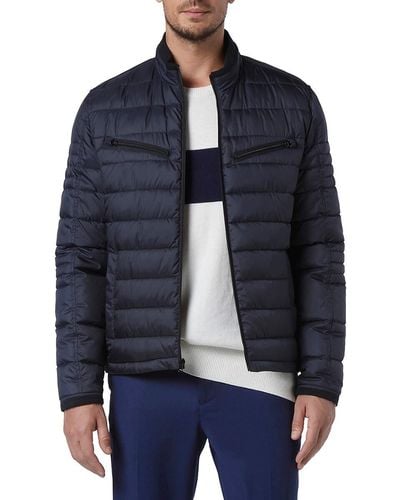 Andrew Marc Grymes Channel Quilted Puffer Jacket - Blue