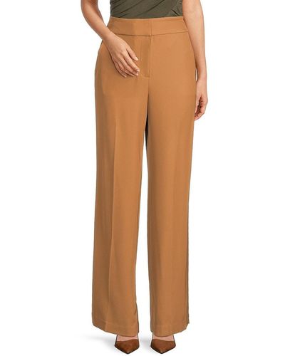 Calvin Klein Solid Flat Front Trousers - Multicolour