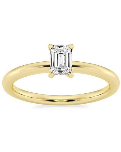 Saks Fifth Avenue Build Your Own Collection 14k Yellow Gold & Lab Grown Emerald Cut Diamond Solitare Engagement Ring - Metallic