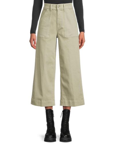 Joe's Jeans Wide Leg Cropped Trousers - Natural