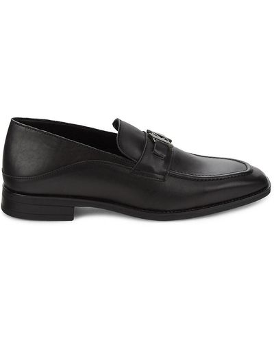 Karl Lagerfeld Leather Bit Loafers - Black