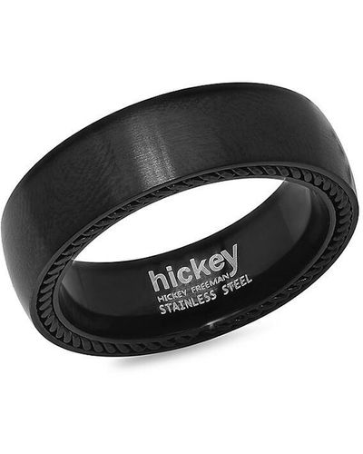 Hickey Freeman Stainless Steel Matte Ring - Black