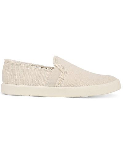 Vince Preston Frayed Canvas Slip On Trainers - Natural