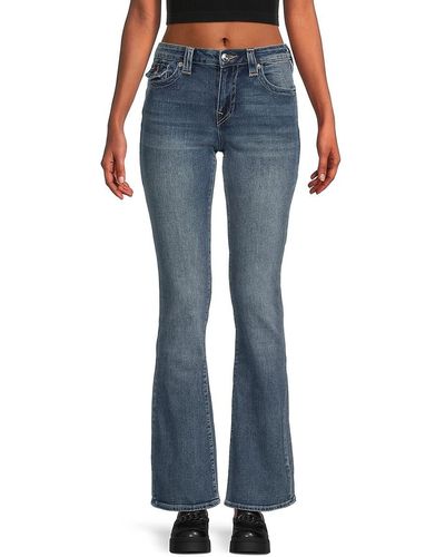 True Religion Becca Mid Rise Boot Cut Jeans - Blue