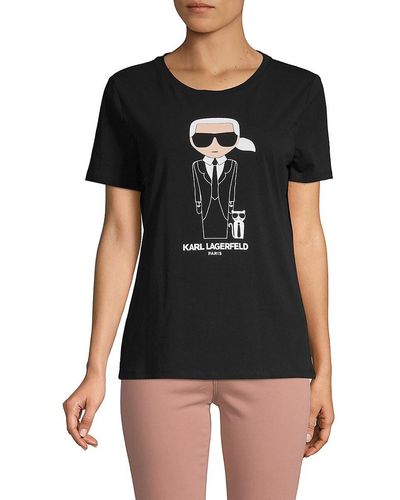Karl Lagerfeld Iconic Doll Graphic Tee - Black