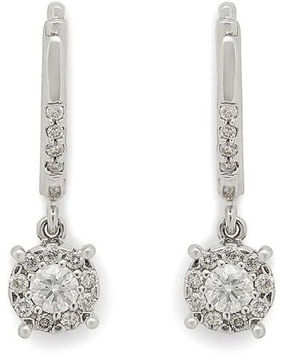 Effy 14k White Gold And Diamond Drop Earrings