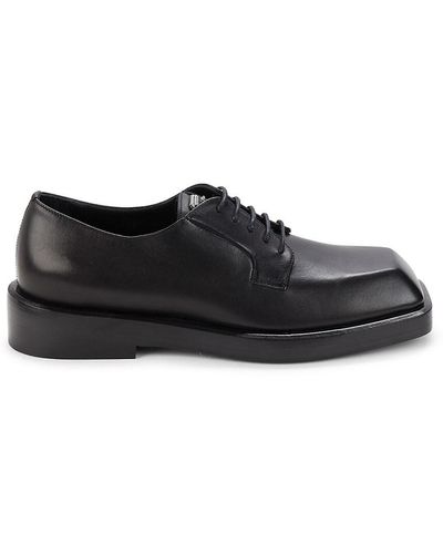 Versace Leather Derby Shoes - Black