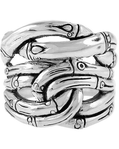John Hardy Sterling Silver Bamboo Ring/size 7 - Metallic