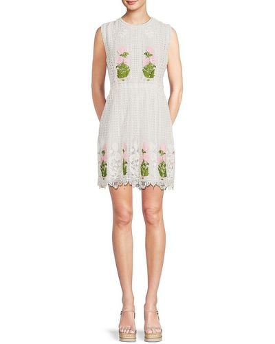 Giambattista Valli Embroidered Lace Mini Dress - Multicolour