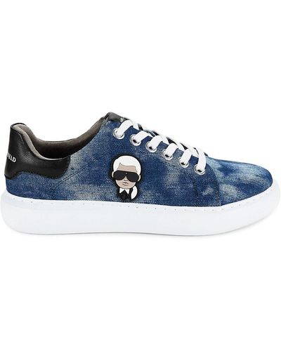 Karl Lagerfeld Faded Denim Sneakers - Blue