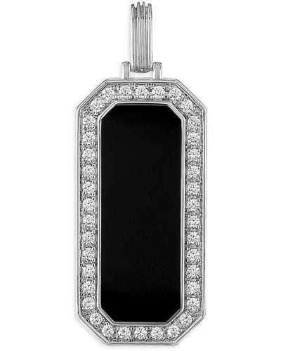 Esquire Sterling Silver, Black Ip & Cubic Zirconia Pendant Necklace