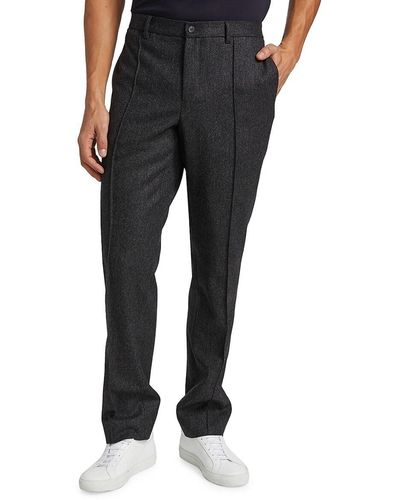 Saks Fifth Avenue Collection Wool Pintuck Pants - Black