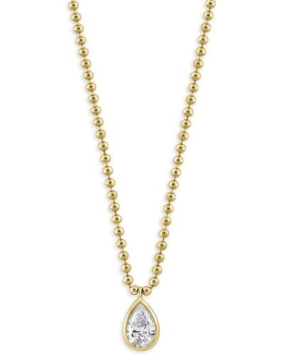 Effy 14K & 0.98 Tcw Lab Grown Diamond Bezel Pendant Necklace - Metallic