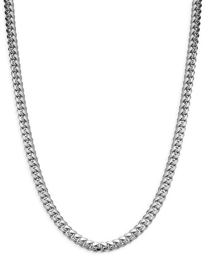 Effy Sterling Silver Miami Cuban Link Chain Necklace - Metallic