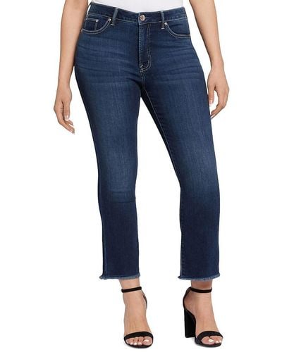 Seven7 High Rise Cropped Skinny Jeans - Blue
