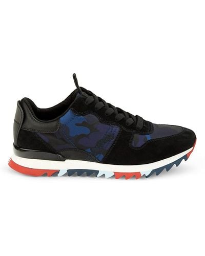 Karl Lagerfeld Camo Runner Sawtooth Speckle Sole Trainer - Blue