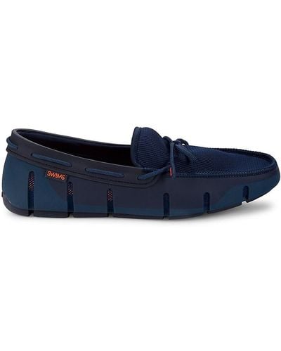 Swims Textured Boat Shoes - Blue