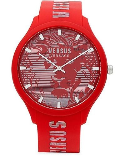 Versus 44mm Silicone & Stainless Steel Watch - Red