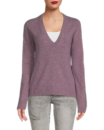 Zadig & Voltaire Vivi Cashmere V Neck Sweater - Purple