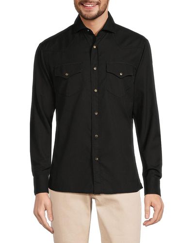 Brunello Cucinelli 'Easy Fit Western Shirt - Black